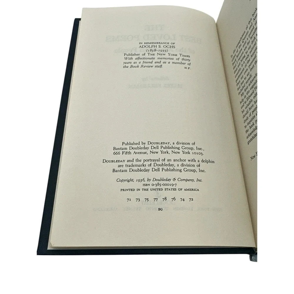 The Best Loved Poems Of The American People 1936 Poetry Hardcover 1st Edition HB